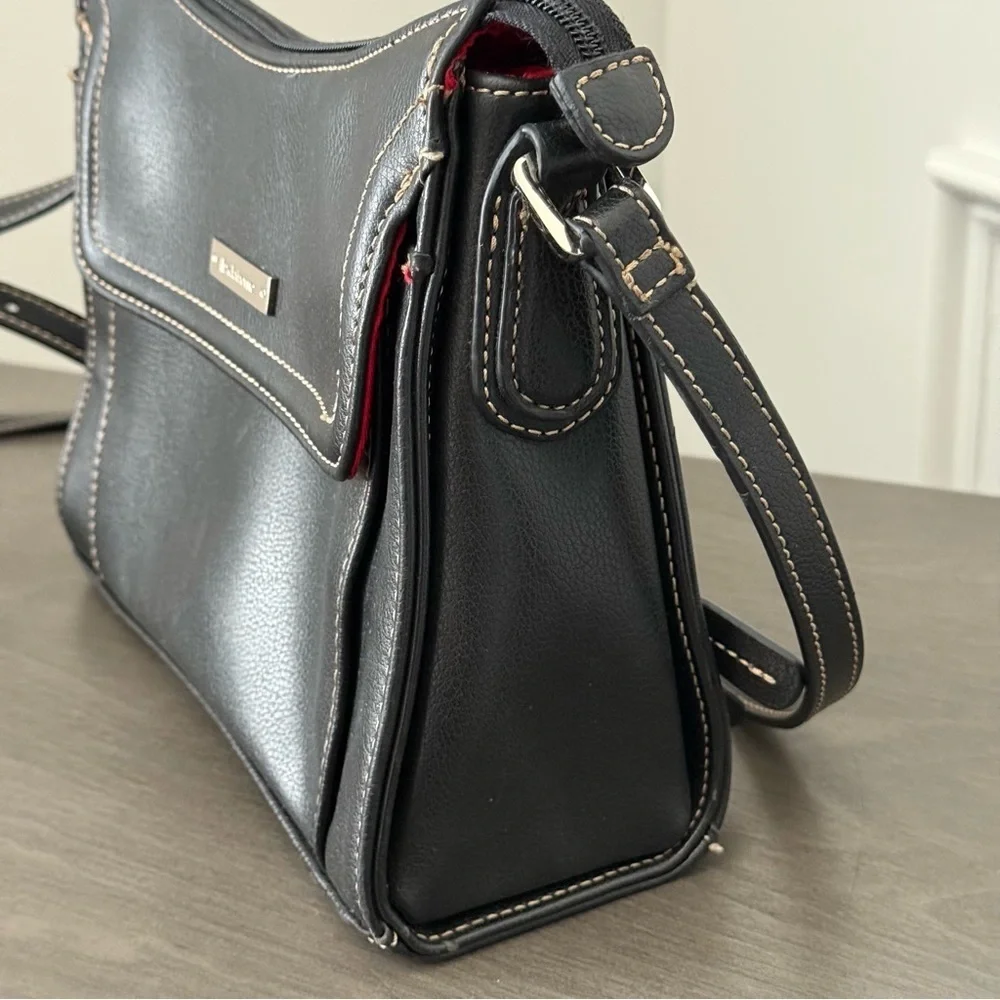 Liz Claiborne Black Leather Shoulder Strap Women's Handbag